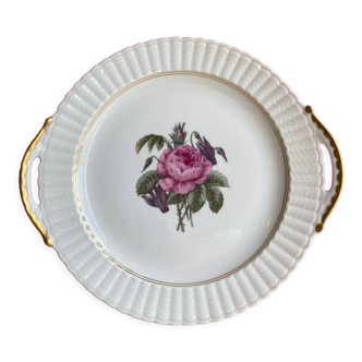 Pink dessert plate Limoges and Bernardaud