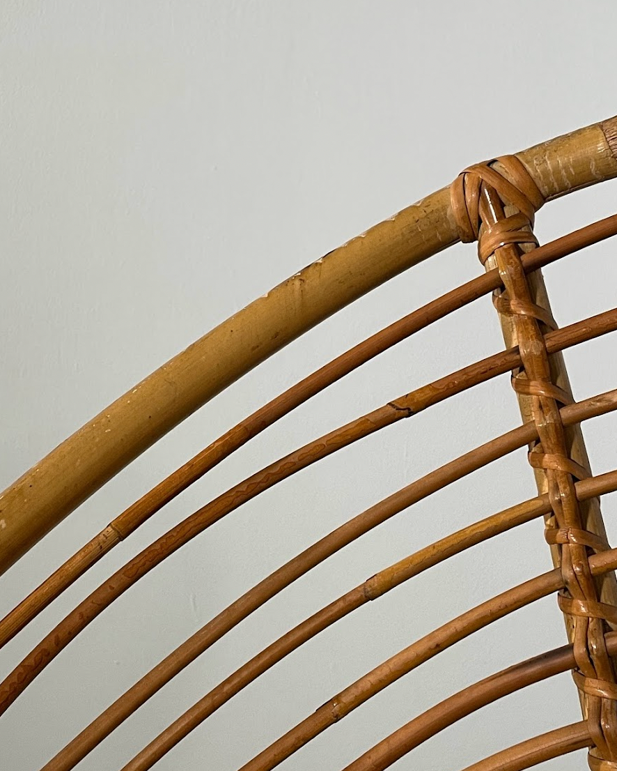 Pair of rattan armchairs