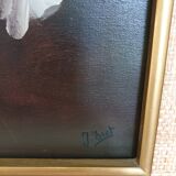 Oil on canvas with bouquet