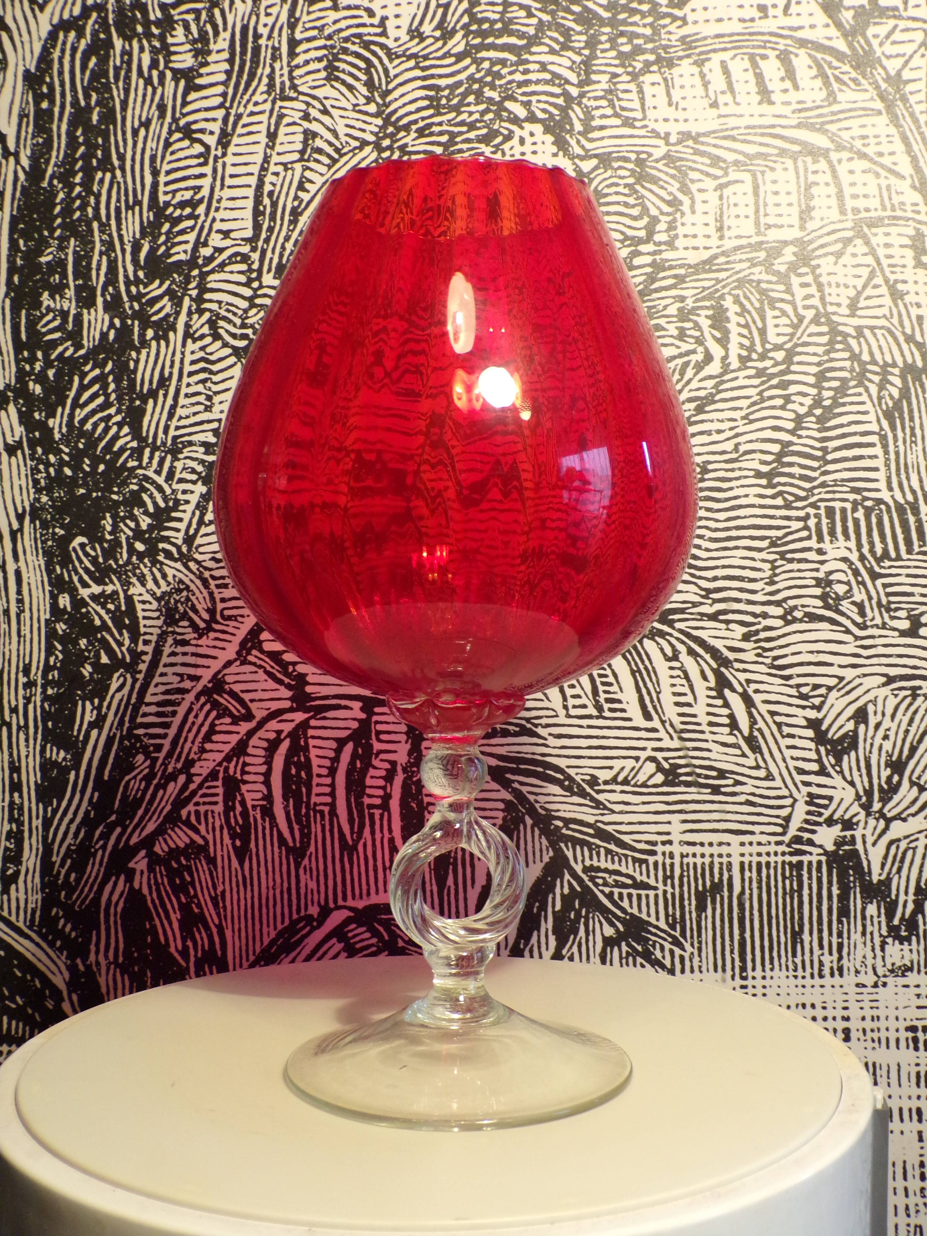 Red empoli vase h=34cm