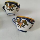 Set of 4 miniature earthenware cups with Old Rouen decor