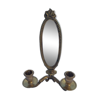 Double mirror wall lamp in bronze 1940s