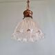 Art Deco Holophane pendant light in clear grooved glass, 1920-30