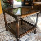 Table d’appoint rotin vintage