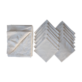 Embroidered tablecloth and 12 towels