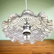 Lampe suspendue en verre de ferme du milieu du siècle