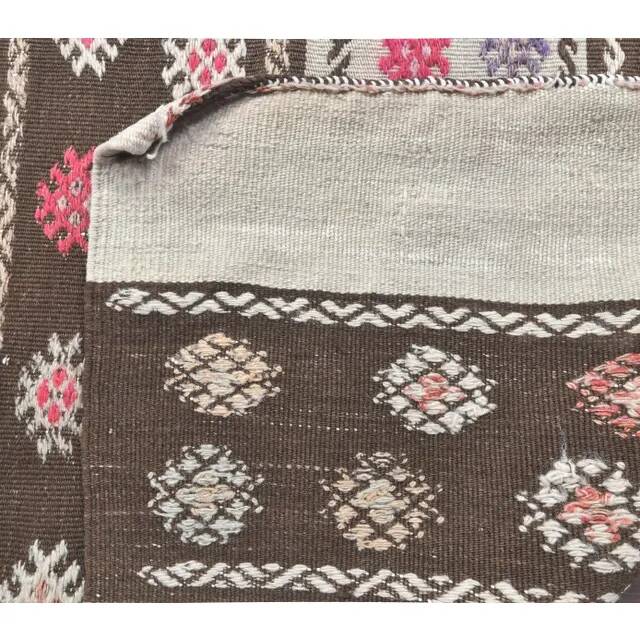 1970s vintage Turkish runner handwoven wool flatweave kilim rug 69x280