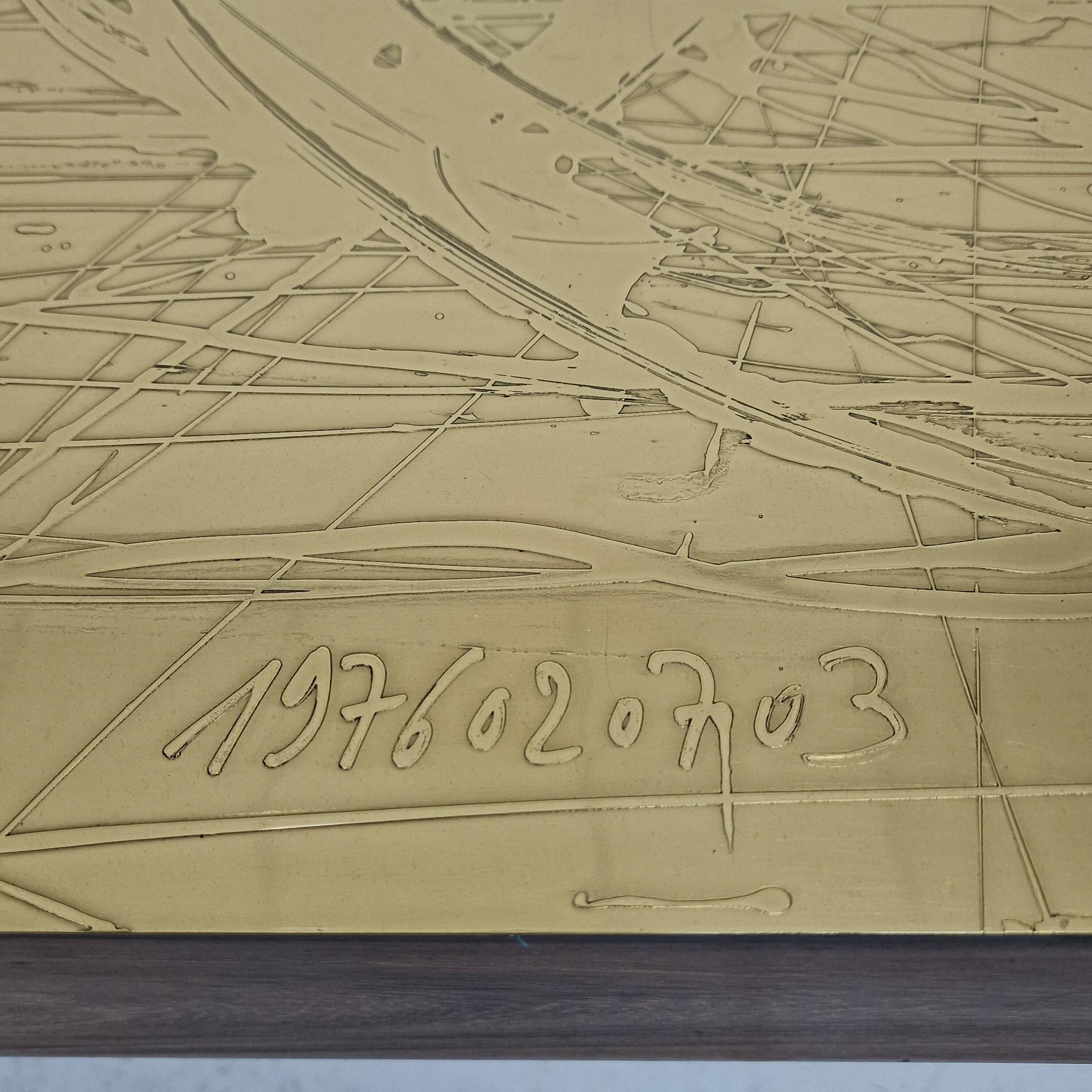 L. De Boussy, Etched Brass Coffee Table, Belgium, 1976
