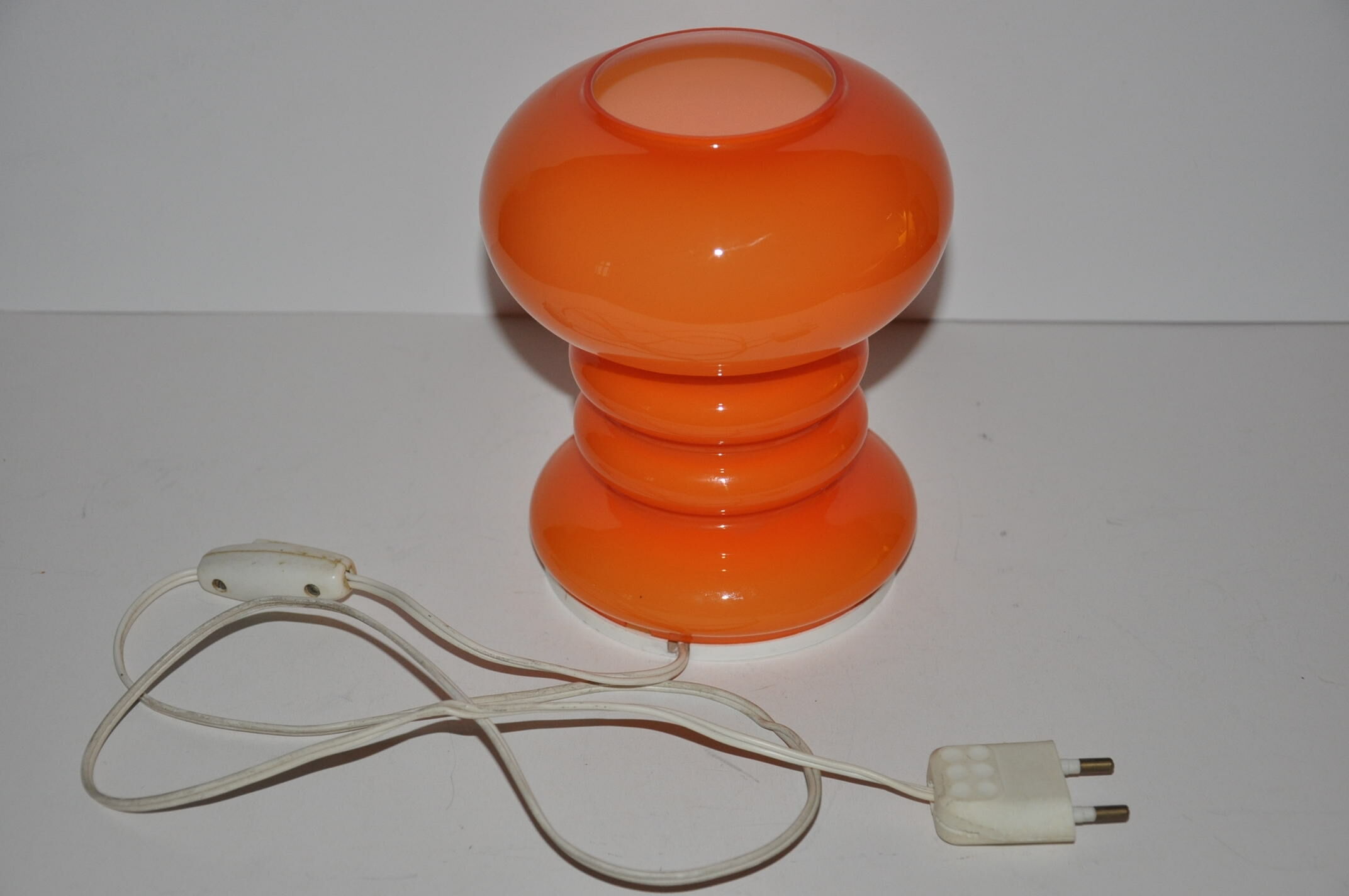 Orange glass table lamp, 1970