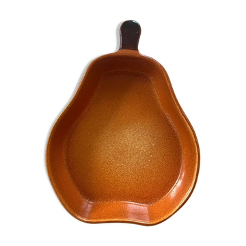 Ceramic dish in the shape of a pear.