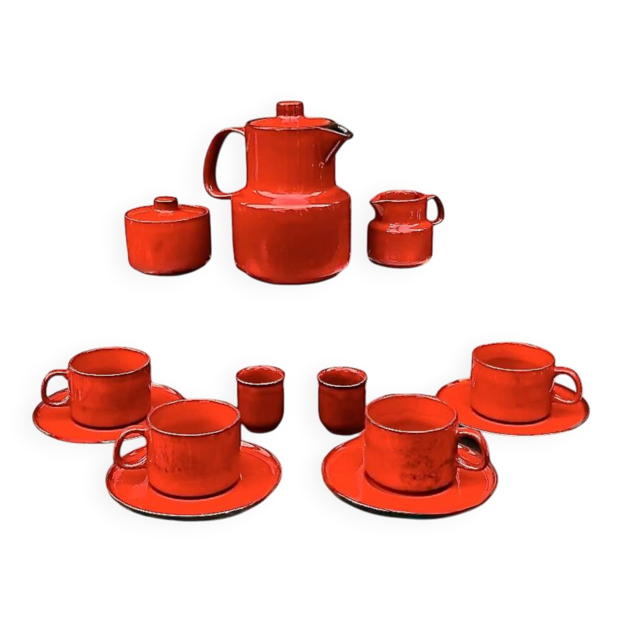 Vintage Melitta Ceracron coffee set – scarlet red – 1970s