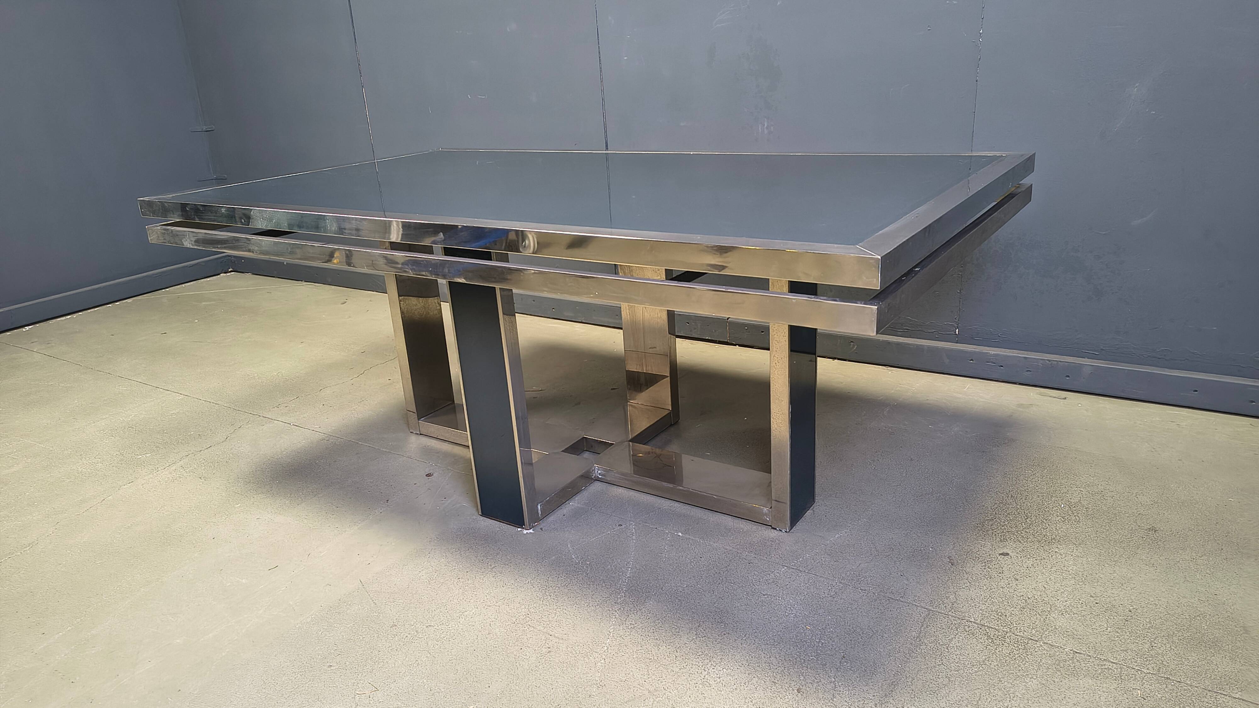 Vintage Italian chrome dining table, 1970s