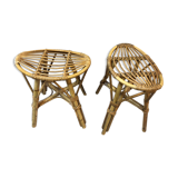 Vintage 1950s rattan stools