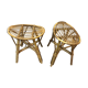 Tabourets vintage en rotin 1950s