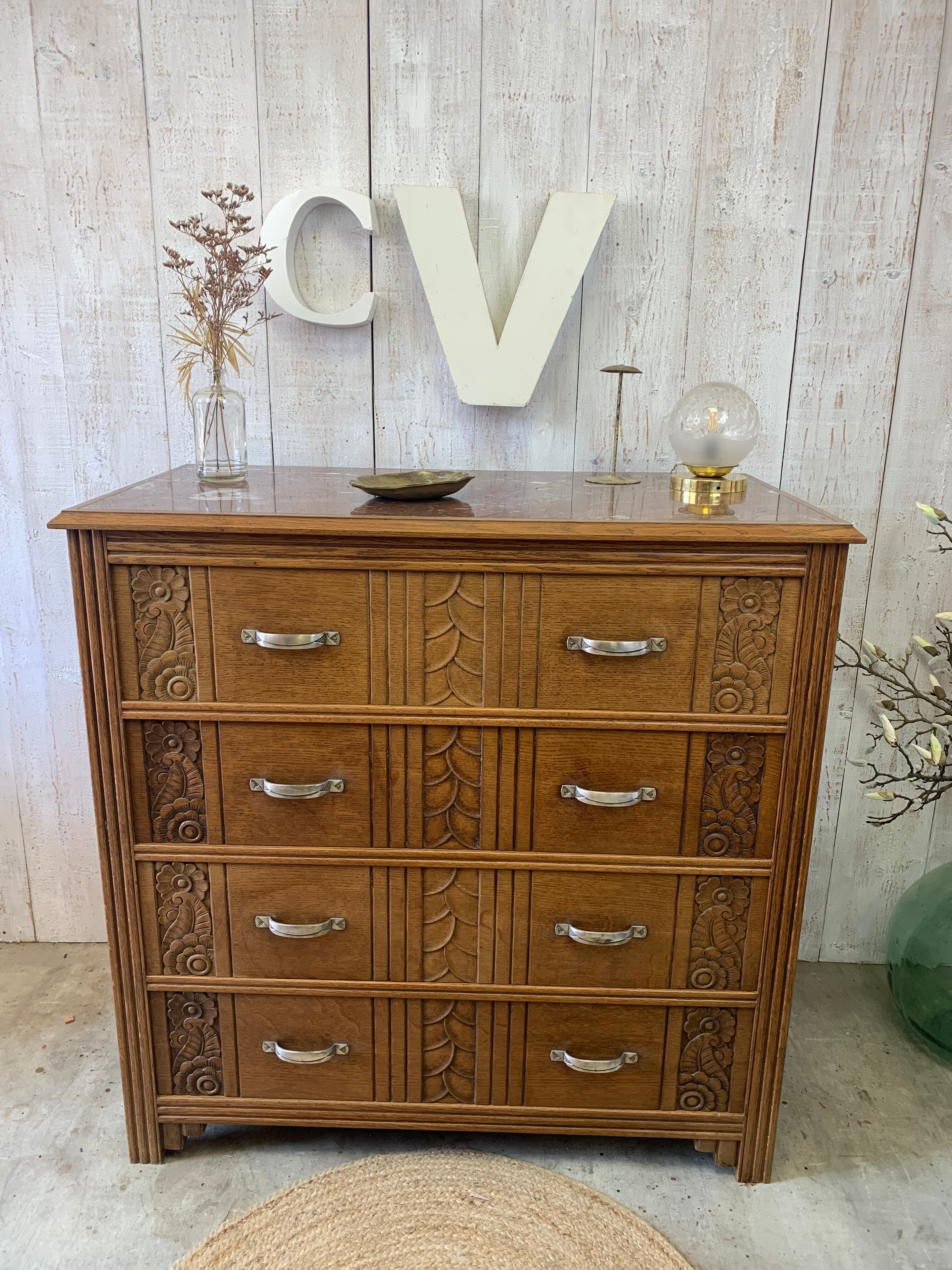 30s chest of drawers with marble top
