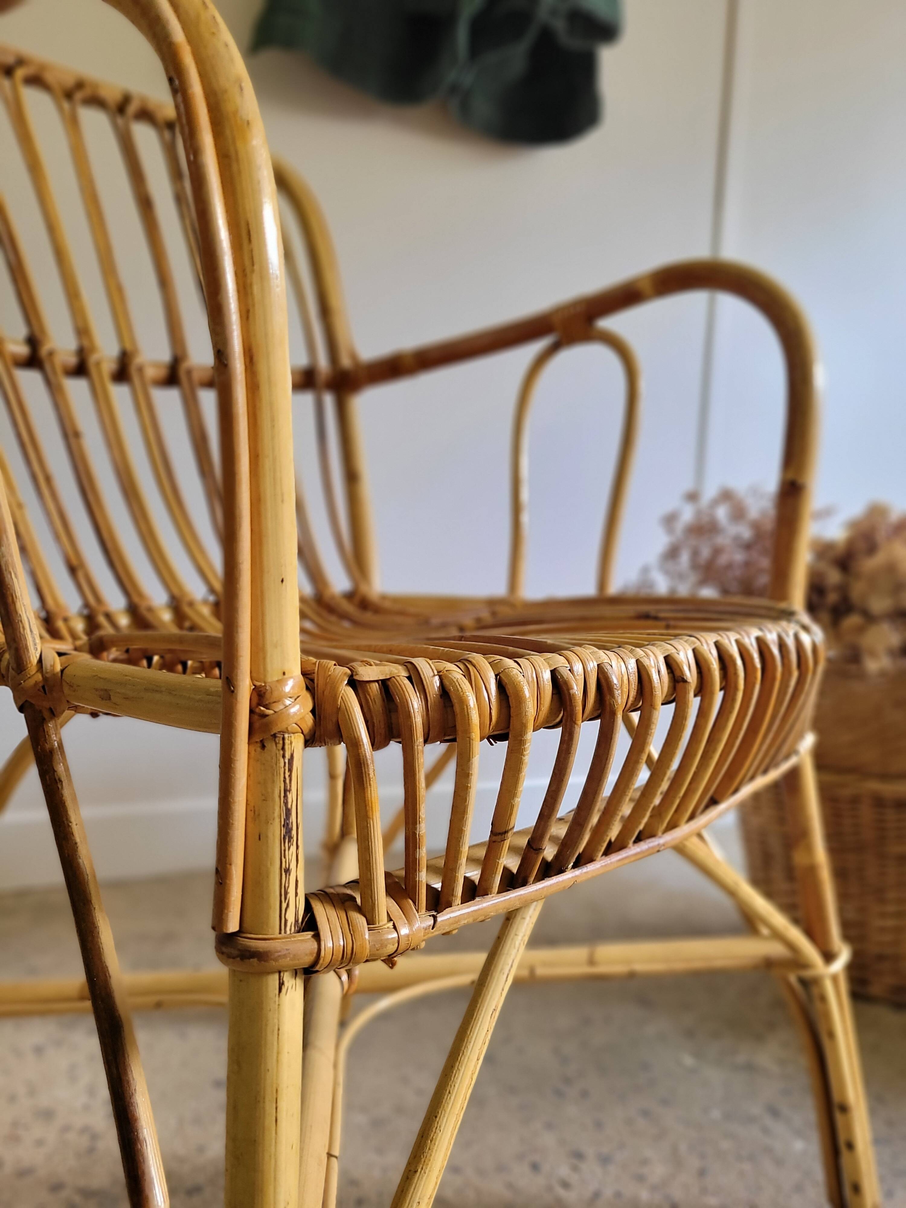 Vintage rattan armchair