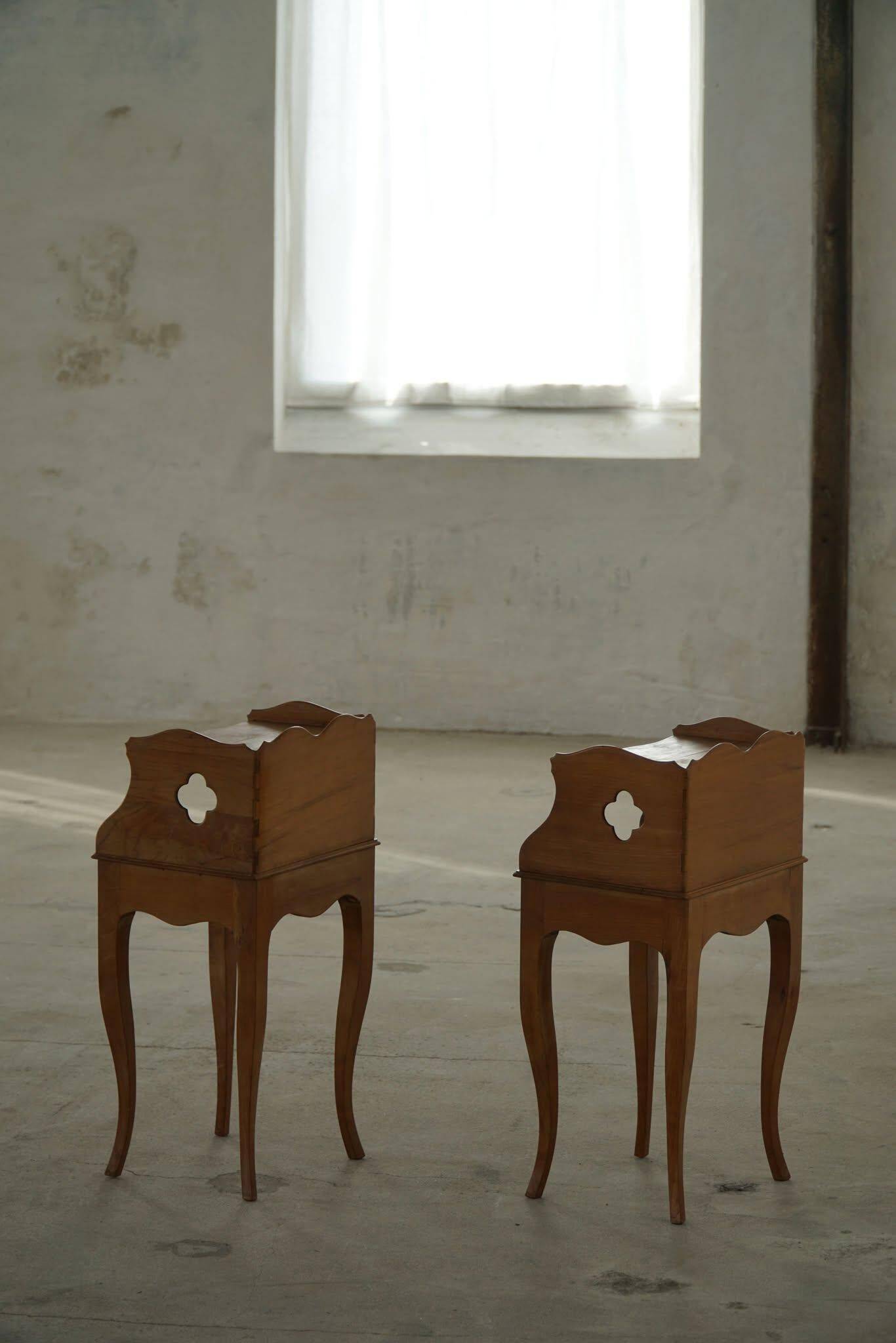 Modern Danish, An Elegant Pair of Walnut Bedside Tables, 1940s