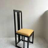 Set of 4 black wooden chairs from the 1970s - "galaxy" model