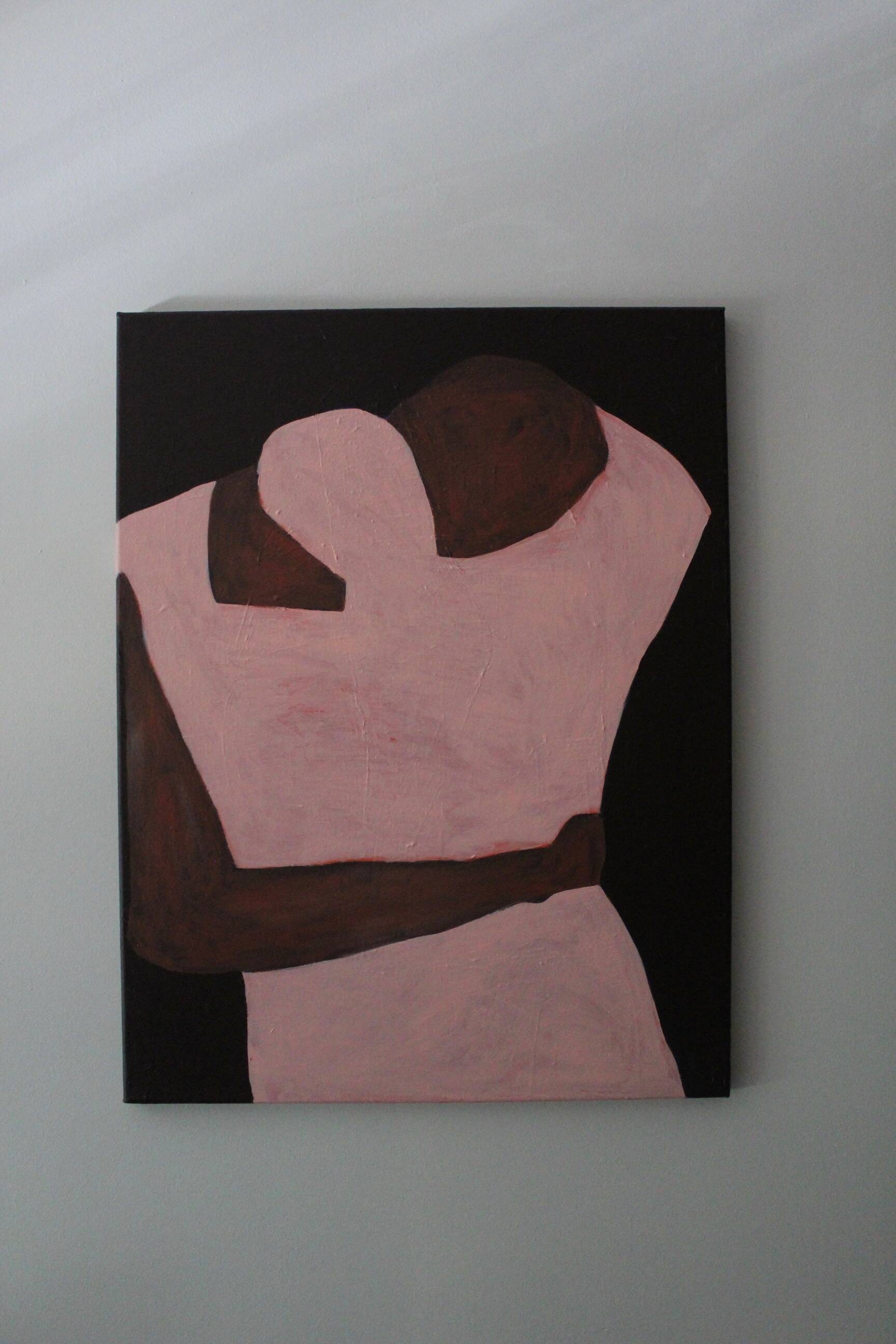 Close to You minimalist couple painting