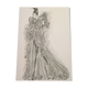 Emanuel ungaro - press sketch - fashion late 80s