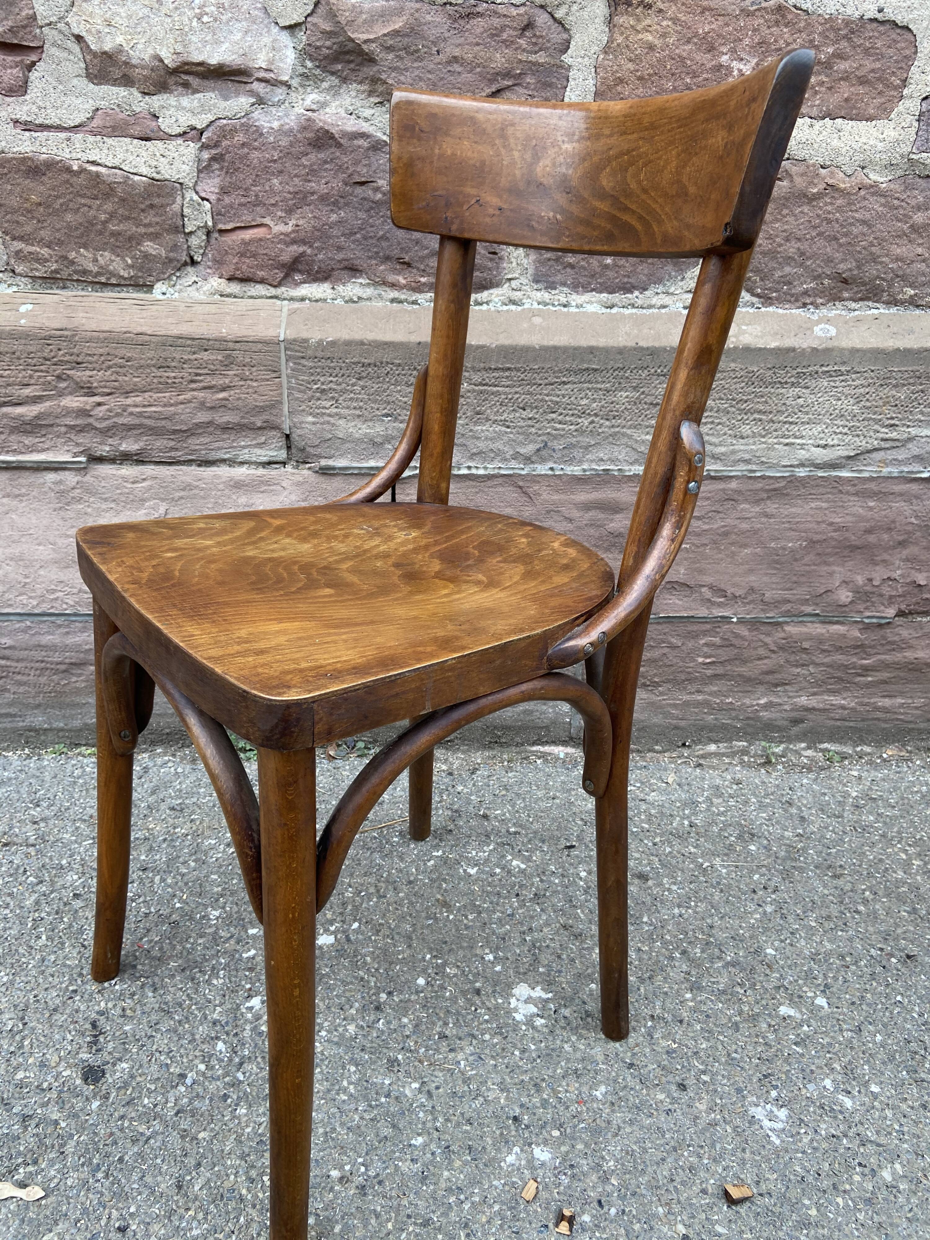 2 Chairs bistro curved wooden Baumann French bistro chair