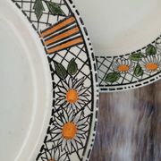 4 antique flat plates "Élisabeth"