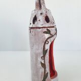 Vintage ceramic terracotta glazed candle holder - 1970s