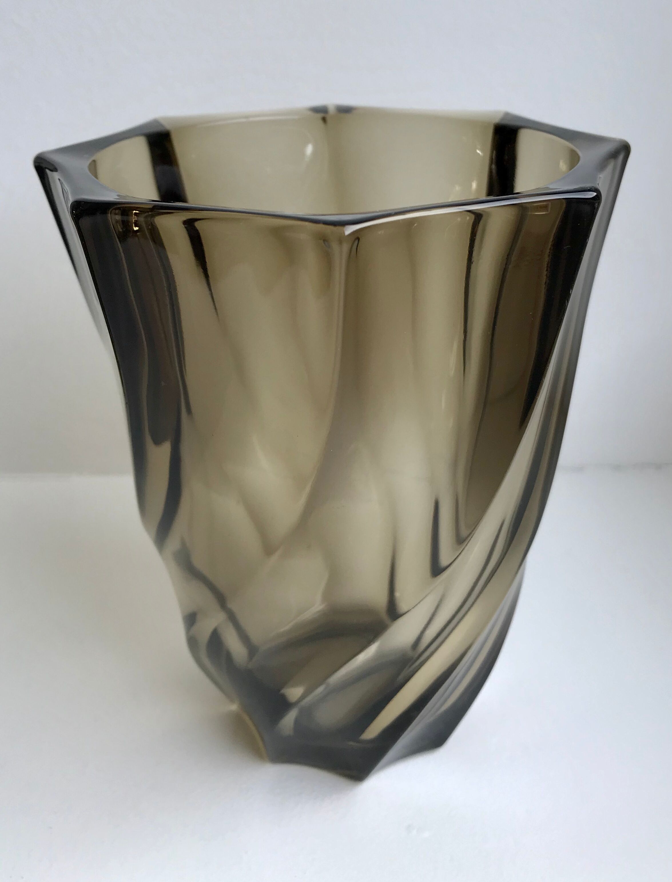Smoked glass vase 70s