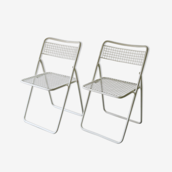 Paire de chaises métalliques