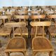 Series of 24 chairs bistrot wood curved 1960