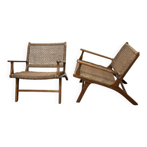 Paire de fauteuils en corde Olivier de Schrijver