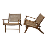 Paire de fauteuils en corde Olivier de Schrijver