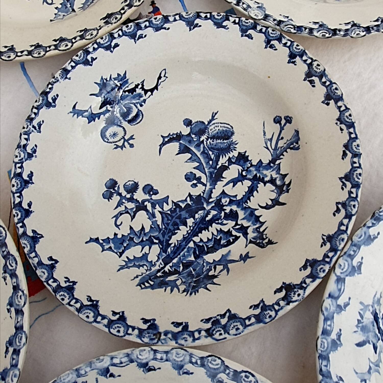 6 deep plates from Gien Chardon series