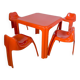 Table and 4 chairs in orange fiberglass design from the 70s Patrick Gingembre Paulus edition