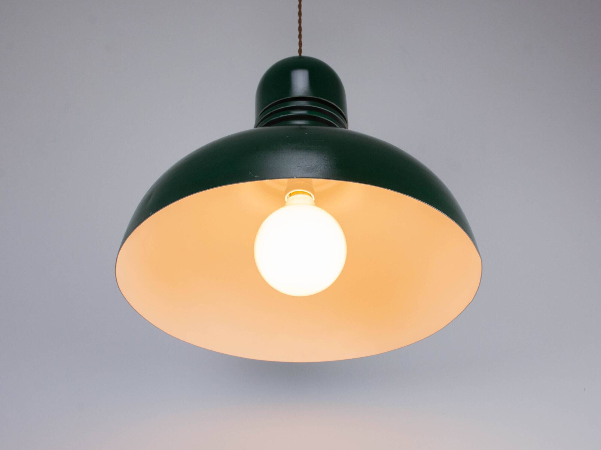 Green Vintage Industrial Metal Green Lamp produced by Sijaj Hrastnik