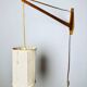 Large Rosewood Swivel-Arm Wall Lamp, Sweden 1950S