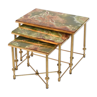 3 Brass pull-out tables