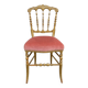 chaise Napoléon III en bois doré et velours rose, chaise ancienne Chiavari en bois