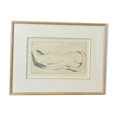 Signed painting sketch The Hille of Home by Muford Carter, wood frame