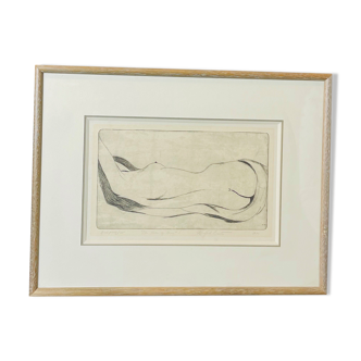 Signed painting sketch The Hille of Home by Muford Carter, wood frame