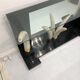 Versailles collection elephant faux tusk ebony console table mirror glass 1970s