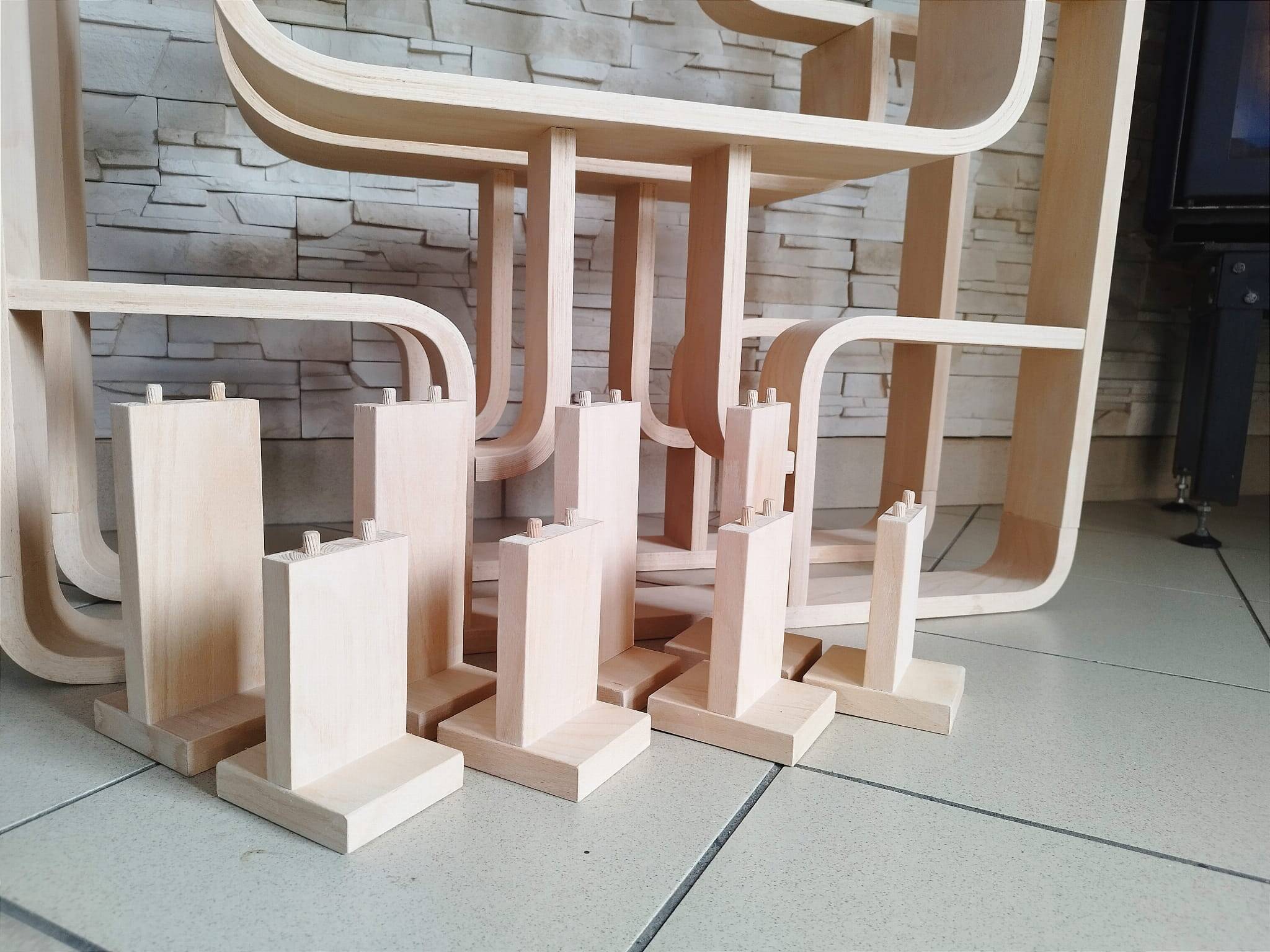 Mid-Century Czech Wall or Room Divider by Ludvik Volak for Drevopodnik Holesov, 1960s, Set of 2