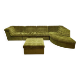 Canapé modulable en velours vintage Laauser 'nature'