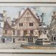 Tableau Ink and pastel - Dijon Place François-Rude - E Poinet