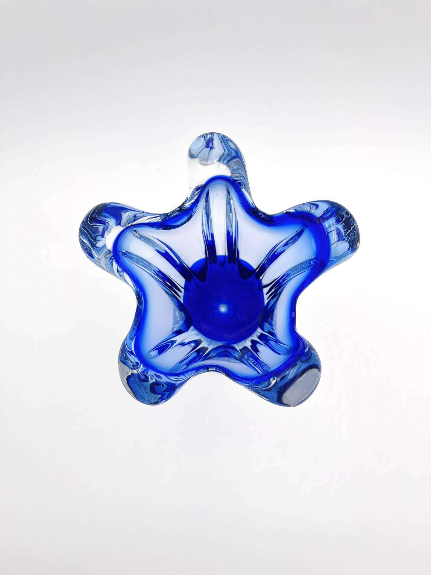 Sculptural vase - Josef Hospodka Chribska - Sommerso Blue - 1960