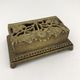 Old brass stamp box, floral decoration - twentieth century