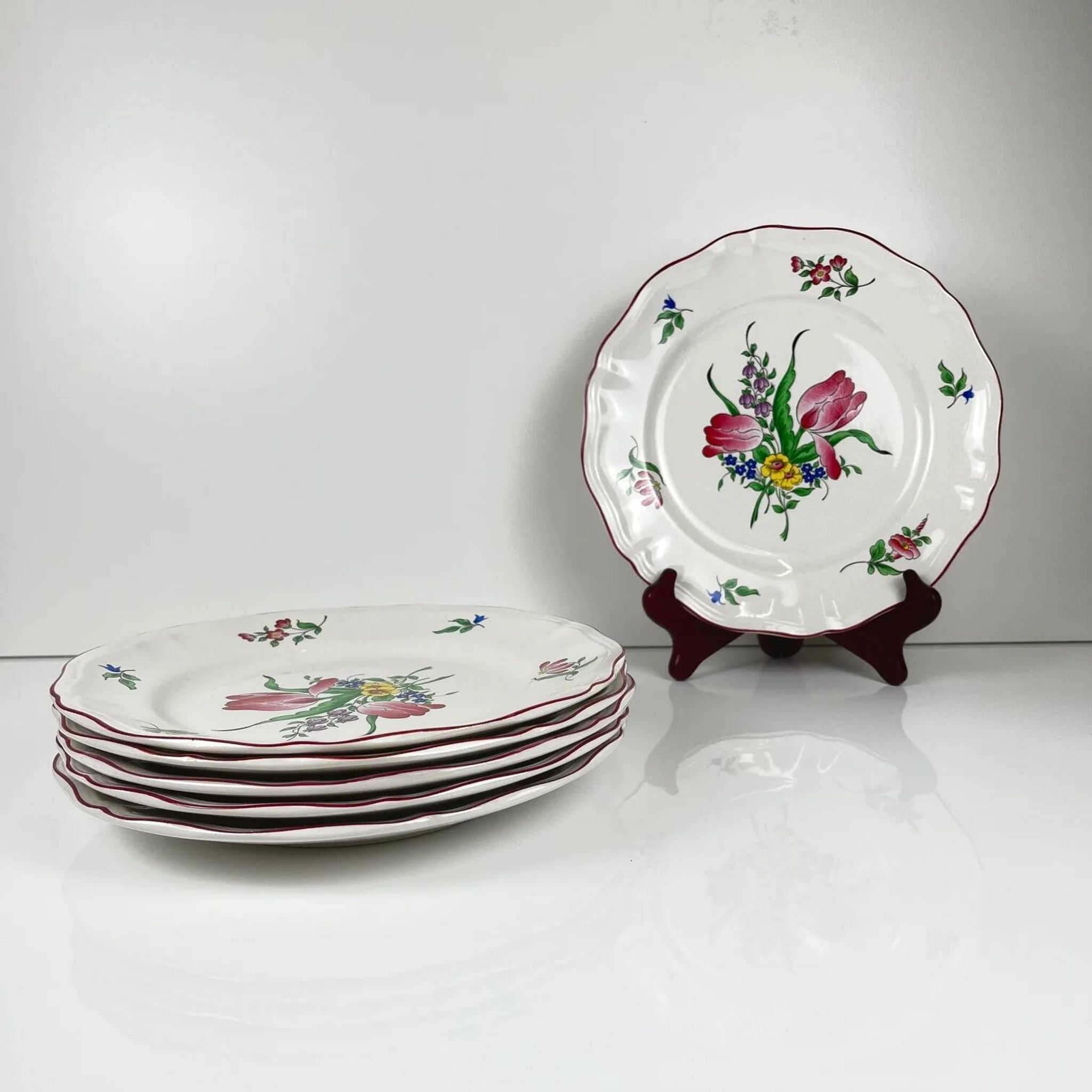 Set of 6 flat plates KG Lunéville – model Réverbère