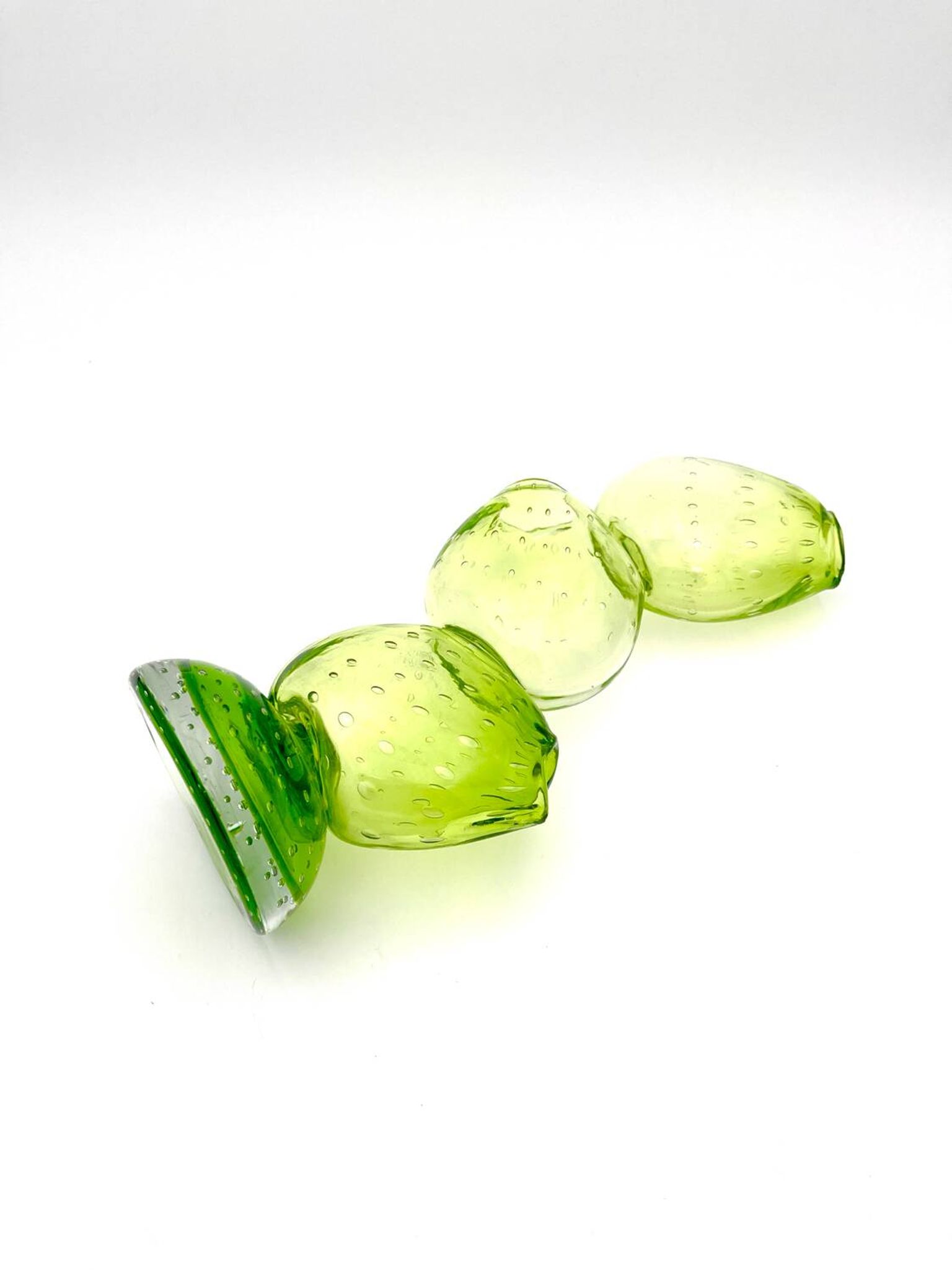 Vase Cactus Sculptural - Murano - Verre Bullicante - Vert vibrant