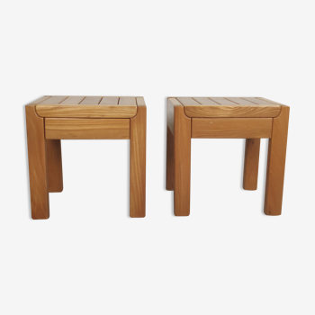 Pair of pine bedside tables