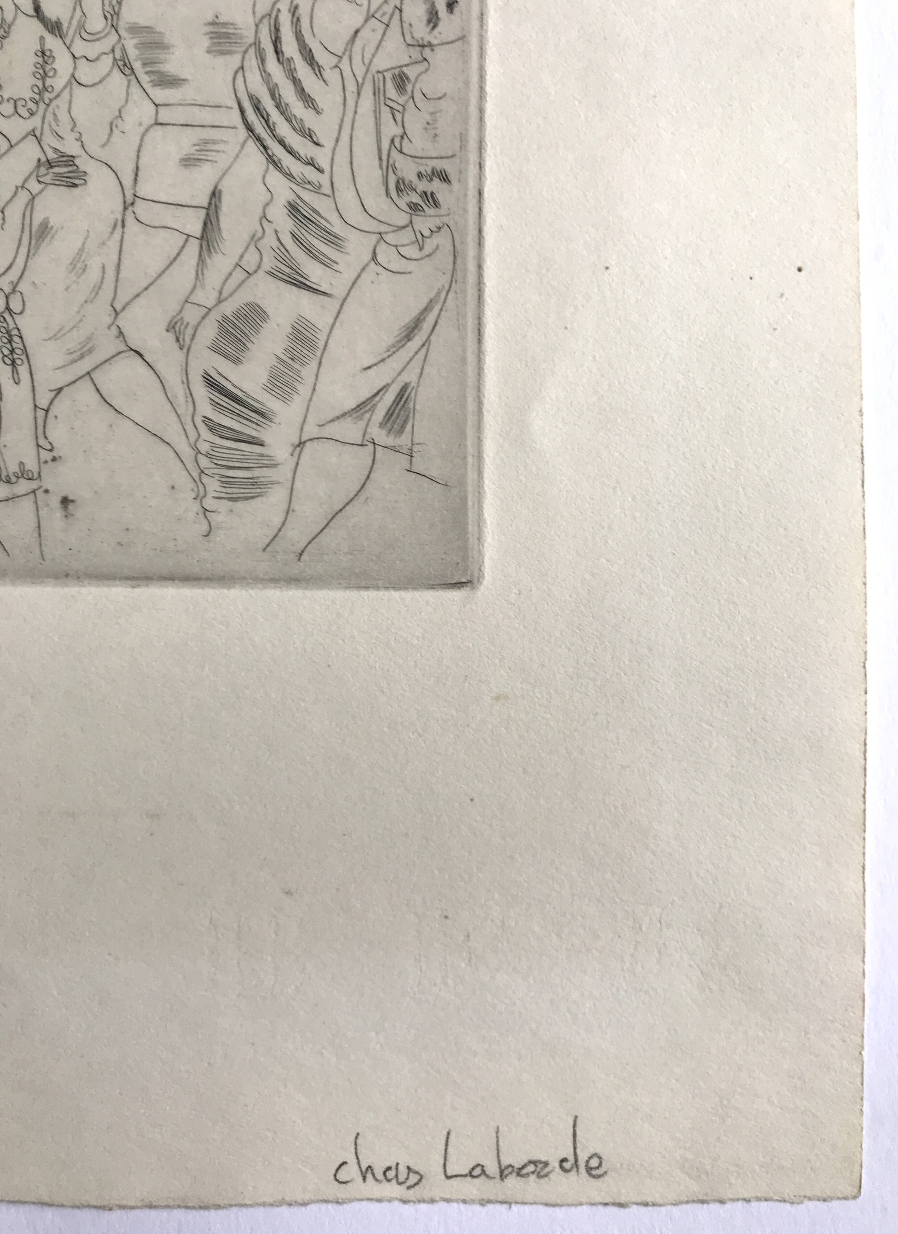 Chas-laborde boulevard des capucines (paris), 1927. original engraving